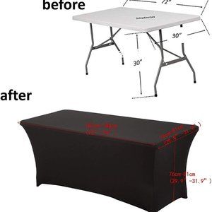 NEW Rectangular Spandex Table Cover (6 ft. Black)